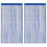 vidaXL Draperii cu franjuri, 2 buc., 100 x 250 cm, albastru