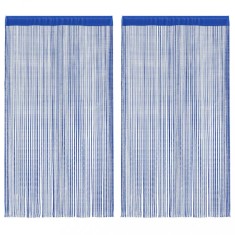 vidaXL Draperii cu franjuri, 2 buc., 100 x 250 cm, albastru foto