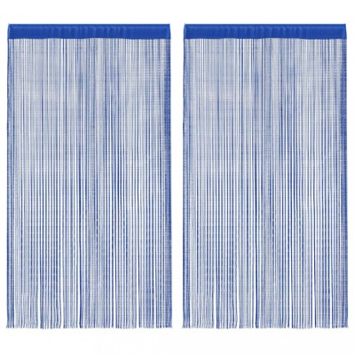 vidaXL Draperii cu franjuri, 2 buc., 100 x 250 cm, albastru 132406 foto