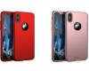 Pachet 2 Huse iPhone X Ipaky, Decupata, Policarbonat, Rosu+Auriu Rose + 2 Folii Sticla, Anti-zgarieturi, Anti-amprenta