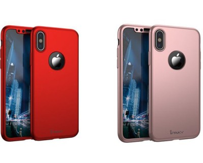 Pachet 2 Huse IPAKY iPhone X - Decupata - Cu Folie Sticla Protectie Ecran foto