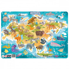 Puzzle cu rama - Eurasia (53 piese) PlayLearn Toys foto