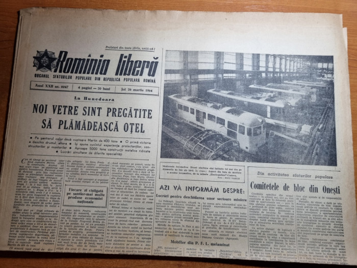 romania libera 26 martie 1964-locomotivele diesel,art. onesti,ploiesti,constanta