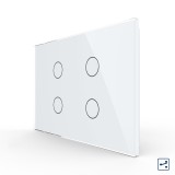 Cumpara ieftin Intrerupator cvadruplu cap scara / cruce cu touch Livolo din sticla, standard Italian - Serie noua SmartElectro IntelligentHouse