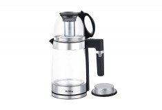 Set fierbator electric+ceainic Floria ZLN1757 cu infuzor pentru ceai, Putere 1500W, Capacitate 1.8L+1.2L, Sticla