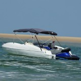 VidaXL Parasolar Bimini 4 arcuri pereți laterali, 243x(200-213)x137 cm