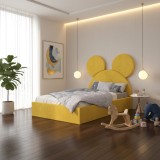 Pat Tapitat Serena cu Catifea Premium Galben Ofertă limitată