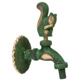 Robinet decorativ 1/2", dublu serviciu din alama si finisaj Veverita, culoare verde antic