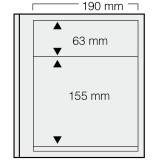 Set 5 folii pentru timbre, D-Blank 619PA, cu 2 buzunare de 63 x 190 mm si 155 x 190 mm