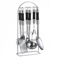 Set ustensile bucatarie inox cu suport 7 piese Bohmann BH7762 foto