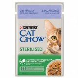 Purina Cat Chow Sterilised, hrana umeda pentru pisici, miel si fasole, 85 g