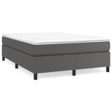 Cumpara ieftin Cadru de pat cu arcuri, gri, 140x200 cm, piele ecologica