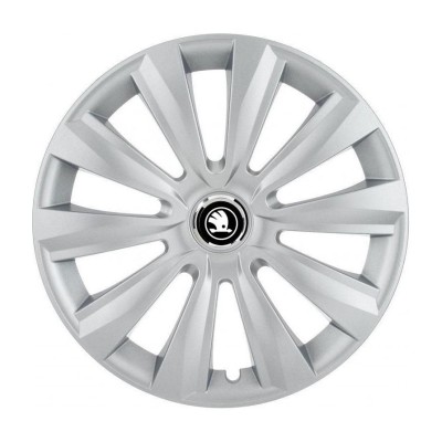 Set 4 Capace Roti Autohelix MSA&amp;reg; potrivite jantelor de 14 inch, pentru Skoda Alb Negru model Delta Gray foto