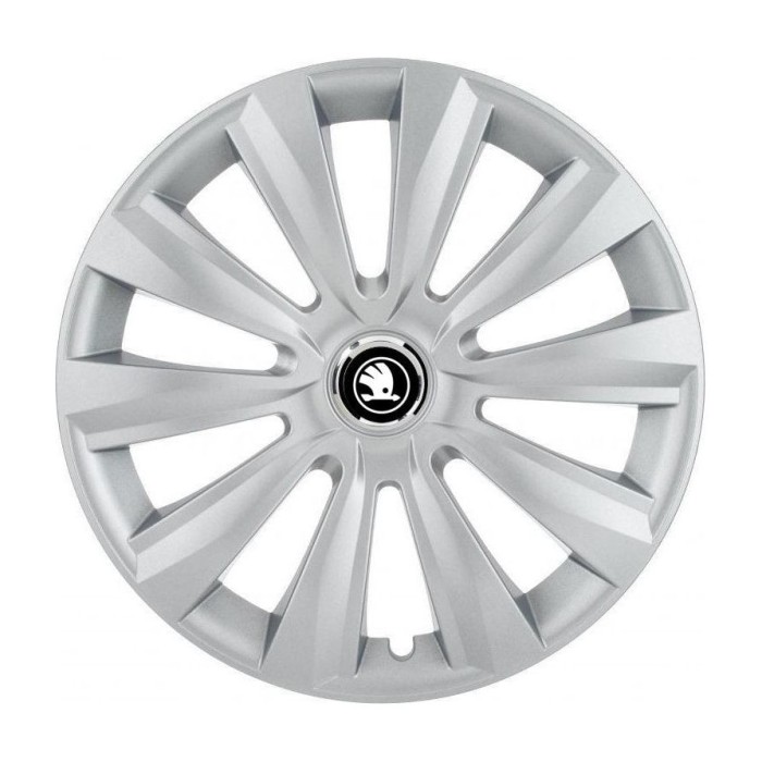 Set 4 Capace Roti Autohelix MSA&reg; potrivite jantelor de 14 inch, pentru Skoda Alb Negru model Delta Gray