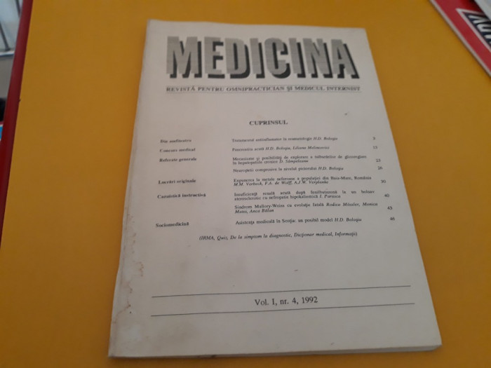 REVISTA MEDICINA PENTRU OMNIPRACTICIAN SI MEDICUL INTERNIST NR.4 1992
