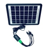 Panou solar fotovoltaic portabil cu functie incarcare telefoane, CL-660, CcLamp, 6W, 6V, Port USB, Negru