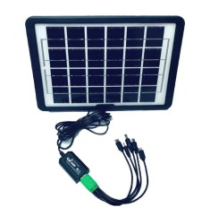 Panou solar fotovoltaic portabil cu functie incarcare telefoane, CL-660, CcLamp, 6W, 6V, Port USB, Negru