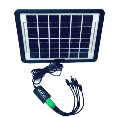 Panou solar fotovoltaic portabil cu functie incarcare telefoane, CL-660, CcLamp, 6W, 6V, Port USB, Negru foto