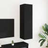 Set comoda TV Stejar Negru 30,5 x 30 x 110 cm Lemn compozit, DKD Home Decor