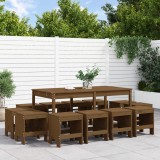 VidaXL Set mobilier de grădină, 13 piese, maro miere, lemn masiv pin