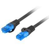 Cablu ecranat S / FTP, Lanberg 42723, cat.6A, lungime 15 m, AWG 26, 500 MHz, LSZH, de legatura retea, ethernet, mufat 2xRJ45, negru 15 m