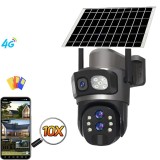 Camera de Supraveghere cu Panou Solar ,PTZ 4G, T9B, Duala, IR 20m ,10X Zoom