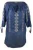 Rochie dama casual denim RB24, albastru nautic , marimea XL, Bumbac