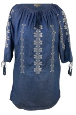 Rochie dama casual denim RB24, albastru nautic , marimea S