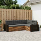 vidaXL Set de canapele de exterior 4 pcs Natural și Antracit 3383305