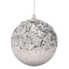 Ornament Brad Crăciun, Glob, Spumă, Argintiu, Paiete, Glitter, 9cm, Oem