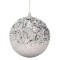 Ornament Brad Crăciun, Glob, Spumă, Argintiu, Paiete, Glitter, 9cm