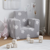 Canapea pentru copii, gri deschis cu stele, plus moale GartenMobel Dekor