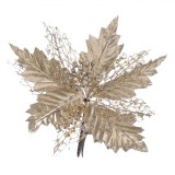 Ornament Crăciun, Crăciuniță, Bej, Dantelă, Glitter, 25x13cm, Poliester, Oem