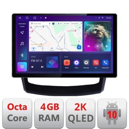 Navigatie Renault Kadjar facelift 2019-2022 Qled 2K Octa Core 4+64 LTE 4G DSP Wifi 5Ghz android auto carplay radio gps internet kit-9030-facelift+EDT-
