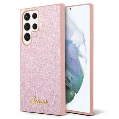 Husa pentru Samsung Galaxy S24 Ultra - Guess Glitter Script (GUHCS24LHGGSHP) - Pink foto