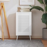 VidaXL Ușă de dulap design lambriu, alb, 61,5x39,4 cm, lemn masiv pin