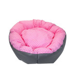 Culcus pentru caine/pisica, model buline, roz, 49 cm&nbsp;
