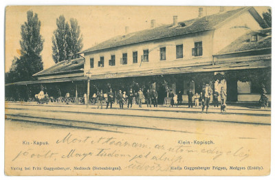 4933 - COPSA-MICA, Sibiu, Railway Station, Romania - old postcard - used - 1915 foto