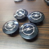 Capace Jante Aliaj Opel Negre, Set 4 Bucati, 55mm - Compatibile cu Diverse Modele - Logo Metalic