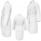 Halat de baie unisex Homelevel, M, Alb, Bumbac organic, 54845.02.2