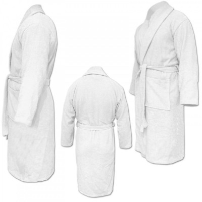 Halat de baie unisex Homelevel, XL, Alb, Bumbac organic, 54845.02.4 foto