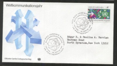 UN Vienna 1983 World communication year Mi.29 FDC UN.227 foto