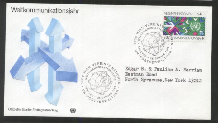 UN Vienna 1983 World communication year Mi.29 FDC UN.227