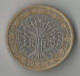 Moneda Franta 1 Euro, 2000, Circulata - Euro Frantuzesc Colectie