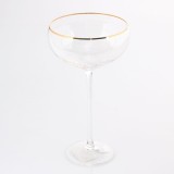 Pahar din sticla cu dunga aurie 300 ml