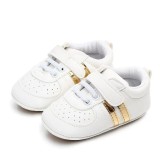 Adidasi bebelusi cu dungi aurii (Marime Disponibila: 3-6 luni (Marimea 18, Superbaby