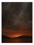 Tablou Canvas pe tema apusului printre nori misterioși, 26 x 39 cm, CMCLASS