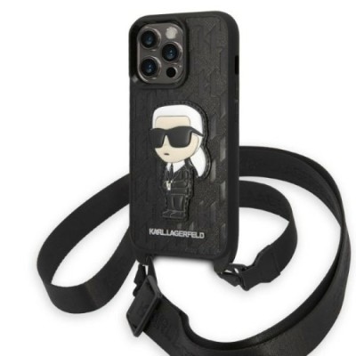 Husa iPhone 14 Pro - Karl Lagerfeld Hardcase Monogram (KLHCP14LSTKMK) - Ikonik Patch foto