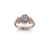 Inel de dama din aur roze 14K, piatra zirconiu - 50