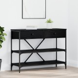 vidaXL Masă de Consolă Stejar Negru 100x34.5x75 cm Lemn de inginerie